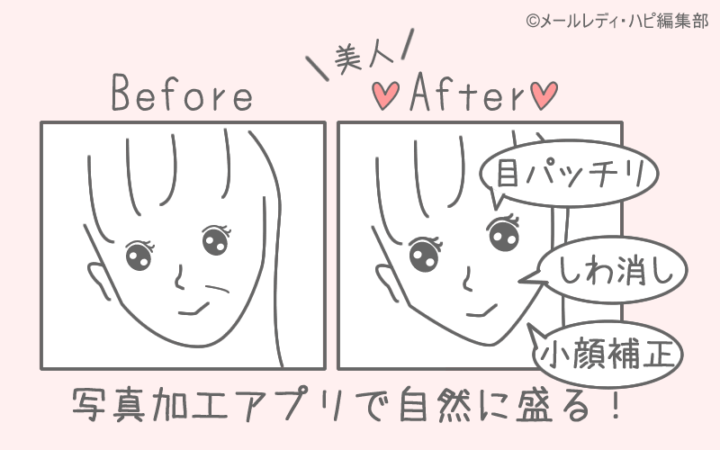 顔出しなしで働く方法③ アプリで加工・修正